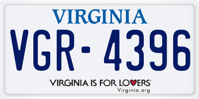 VA license plate VGR4396