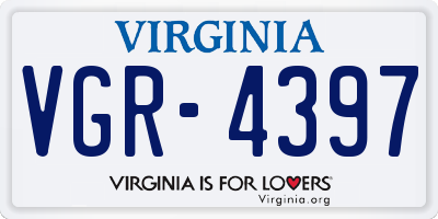 VA license plate VGR4397