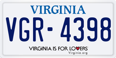 VA license plate VGR4398