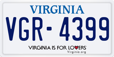VA license plate VGR4399
