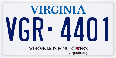 VA license plate VGR4401