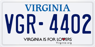 VA license plate VGR4402