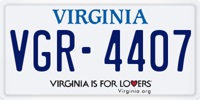 VA license plate VGR4407