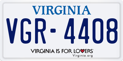 VA license plate VGR4408