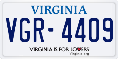 VA license plate VGR4409