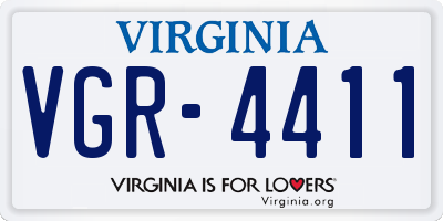 VA license plate VGR4411
