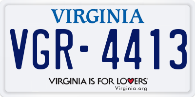 VA license plate VGR4413