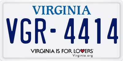 VA license plate VGR4414