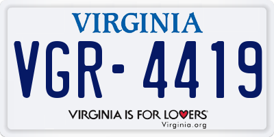 VA license plate VGR4419