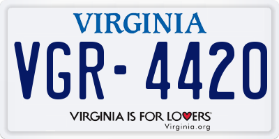 VA license plate VGR4420