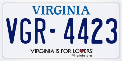 VA license plate VGR4423