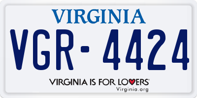 VA license plate VGR4424