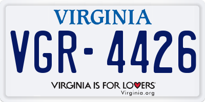 VA license plate VGR4426