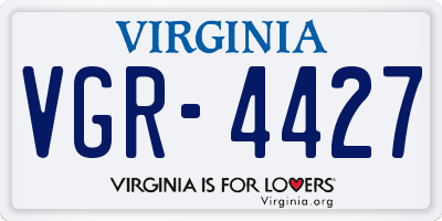VA license plate VGR4427