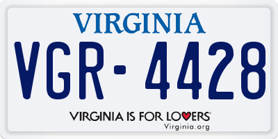 VA license plate VGR4428