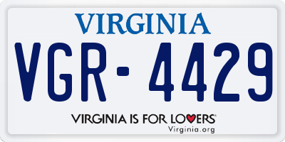 VA license plate VGR4429