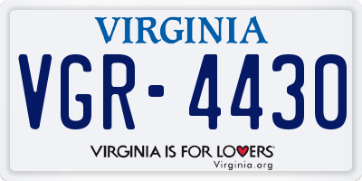 VA license plate VGR4430