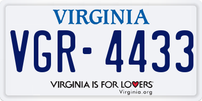 VA license plate VGR4433