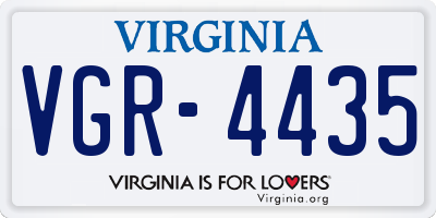 VA license plate VGR4435