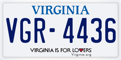 VA license plate VGR4436