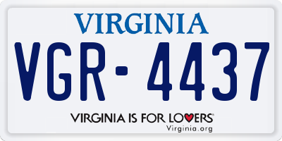VA license plate VGR4437