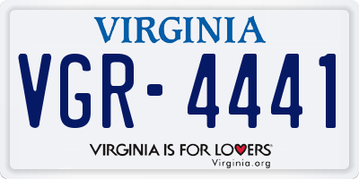 VA license plate VGR4441