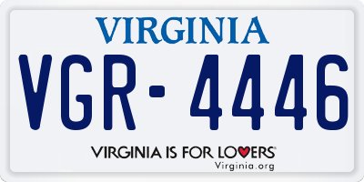 VA license plate VGR4446