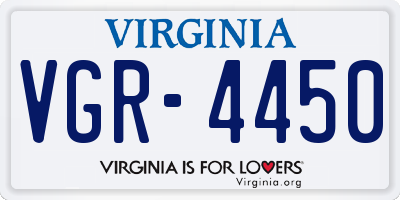 VA license plate VGR4450