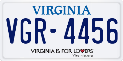 VA license plate VGR4456
