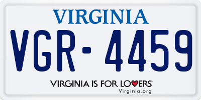 VA license plate VGR4459