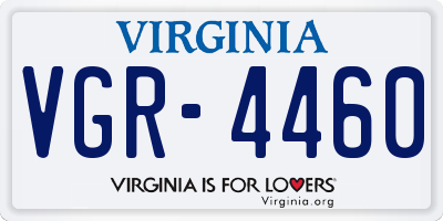 VA license plate VGR4460