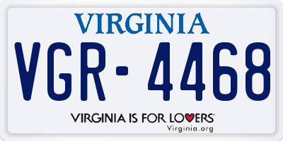 VA license plate VGR4468