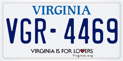 VA license plate VGR4469