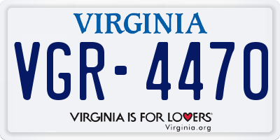 VA license plate VGR4470
