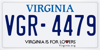 VA license plate VGR4479