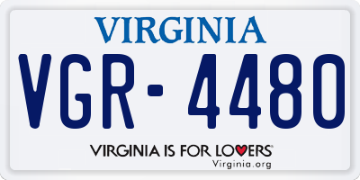 VA license plate VGR4480
