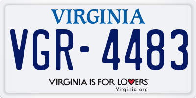 VA license plate VGR4483