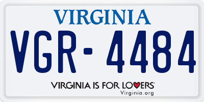 VA license plate VGR4484