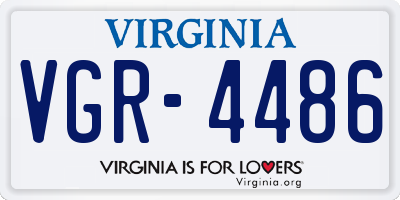 VA license plate VGR4486