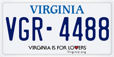 VA license plate VGR4488