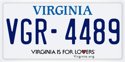 VA license plate VGR4489