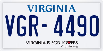 VA license plate VGR4490