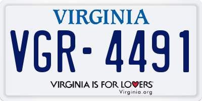 VA license plate VGR4491