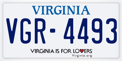 VA license plate VGR4493