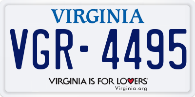 VA license plate VGR4495