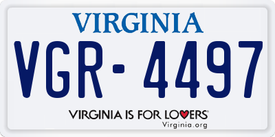 VA license plate VGR4497