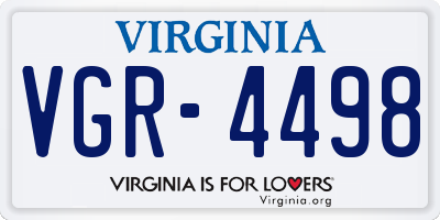 VA license plate VGR4498