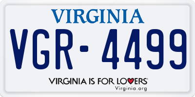 VA license plate VGR4499
