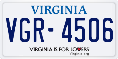 VA license plate VGR4506