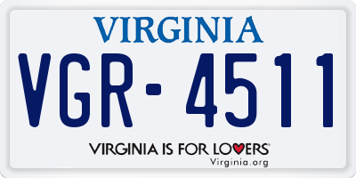 VA license plate VGR4511